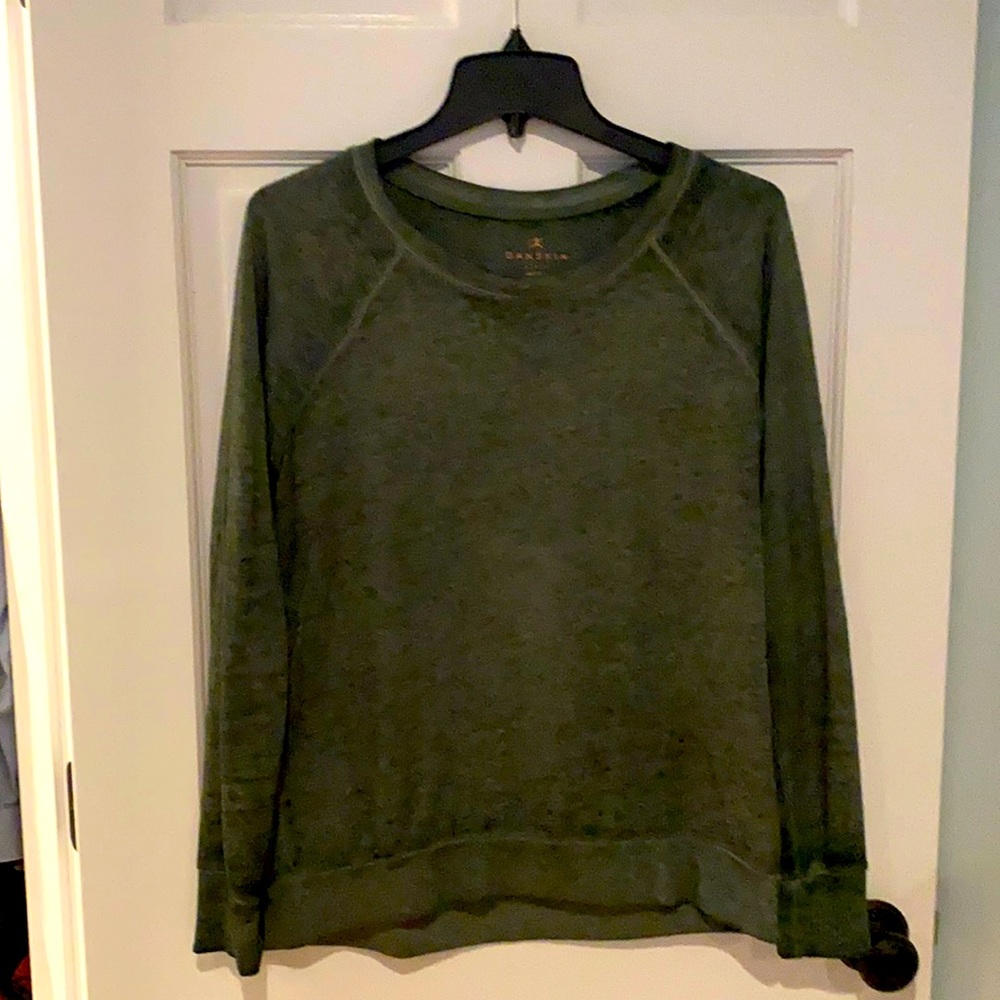 Danskin Olive Green Pull Over Sweatshirt